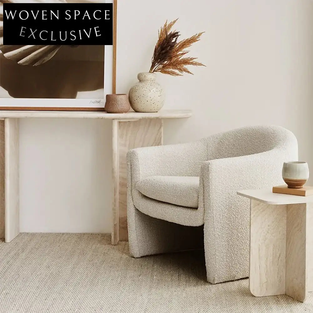 Elegant Natural Travertine Console Table, Modern Living Room Side Table Furniture