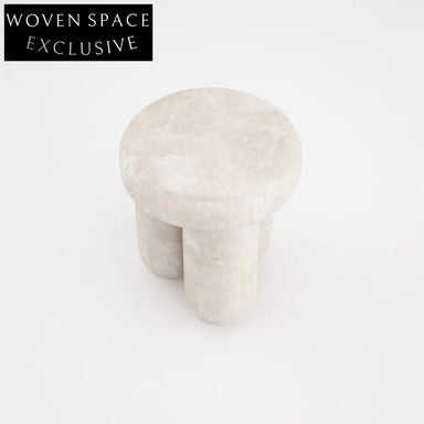Elegant Natural Travertine Marble Round End Table for Modern Living Rooms