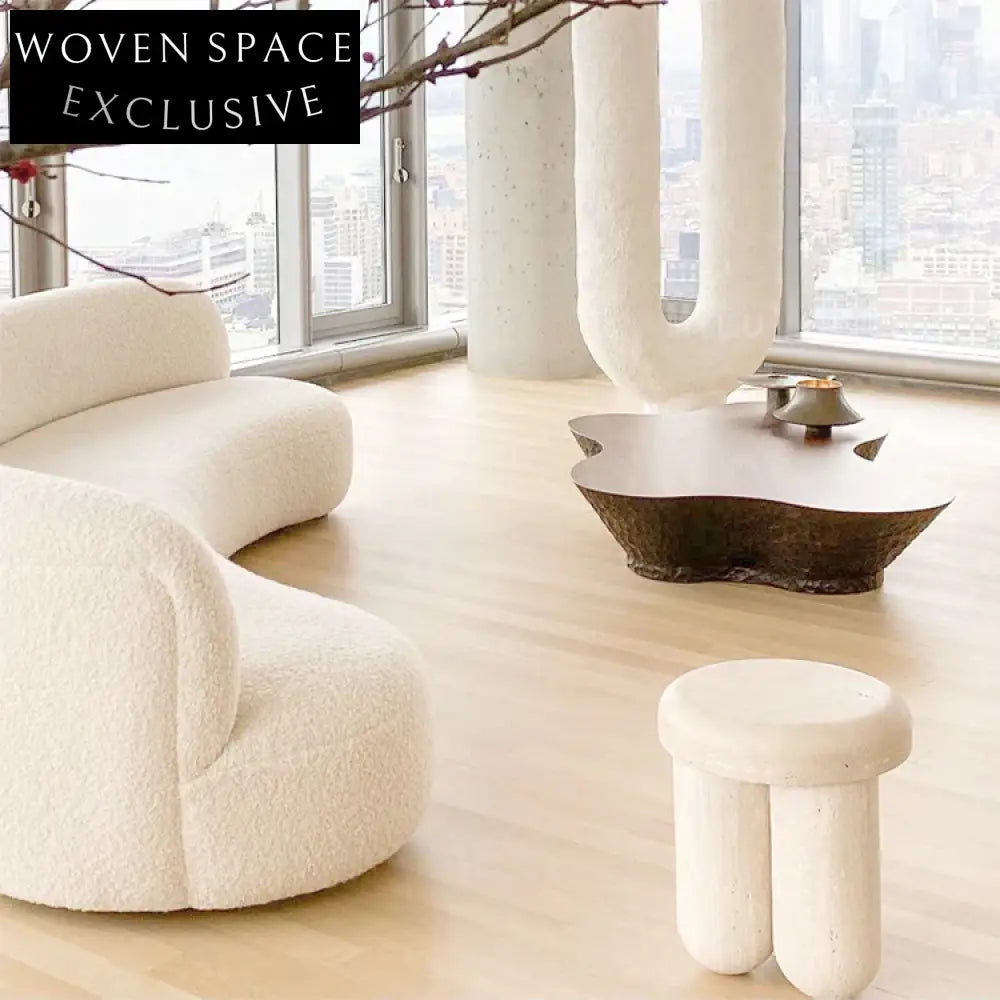 Elegant Natural Travertine Marble Round End Table for Modern Living Rooms