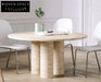 Elegant Natural Travertine Round Coffee Table – Modern Living Room Centerpiece