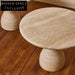 Elegant Natural Travertine Round Coffee Table for Modern Living Spaces