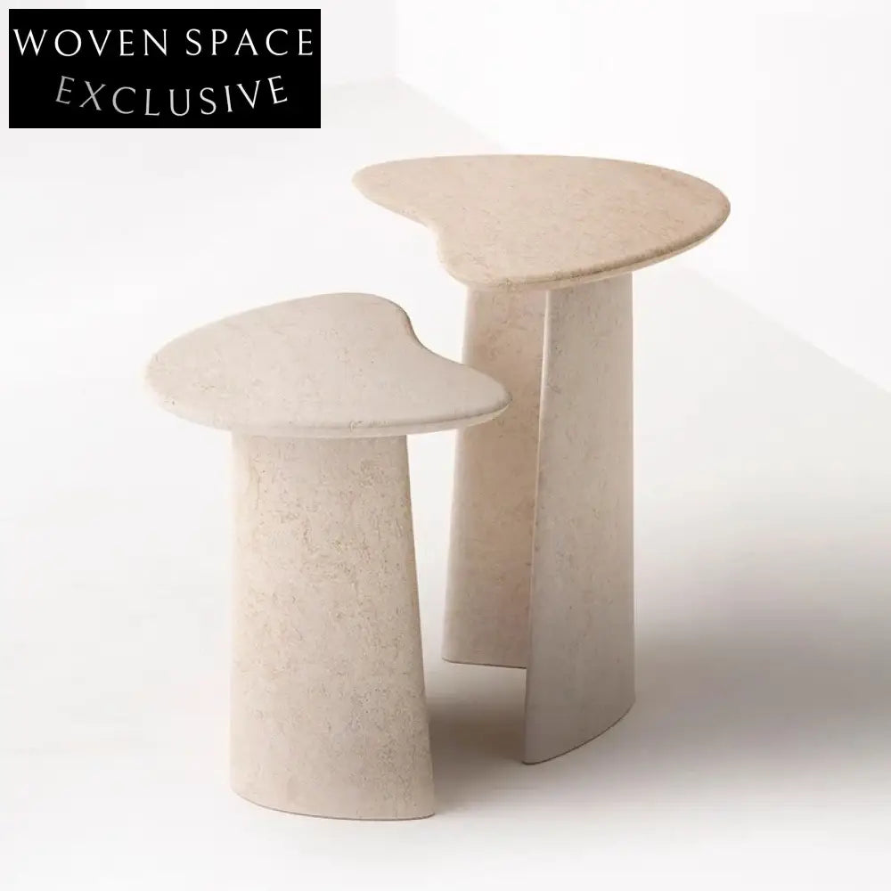 Elegant Natural Travertine Stone Coffee Side Table for Modern Living S ...