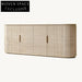 Elegant Natural Travertine Stone Low Console Cabinet for Living Room
