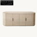 Elegant Natural Travertine Stone Low Console Cabinet for Living Room