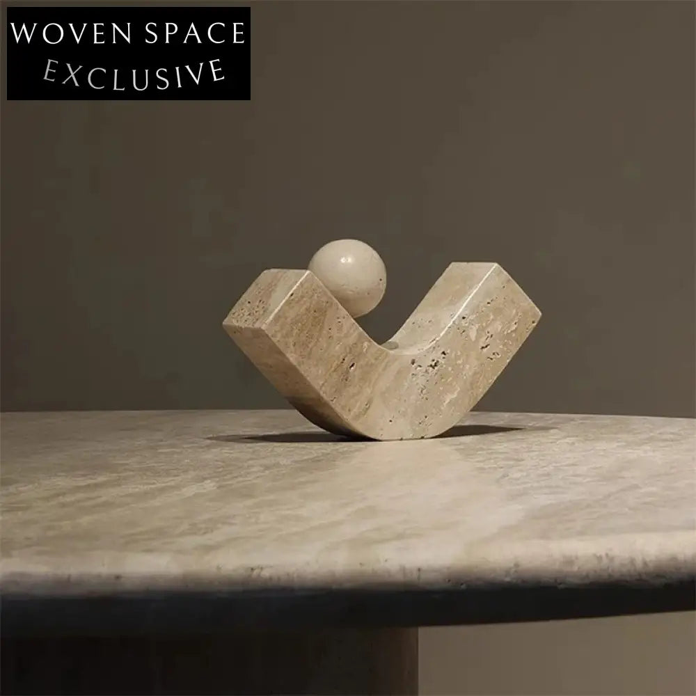 Elegant Natural Travertine Stone Luxury Tabletop Art Decor Home Ornament