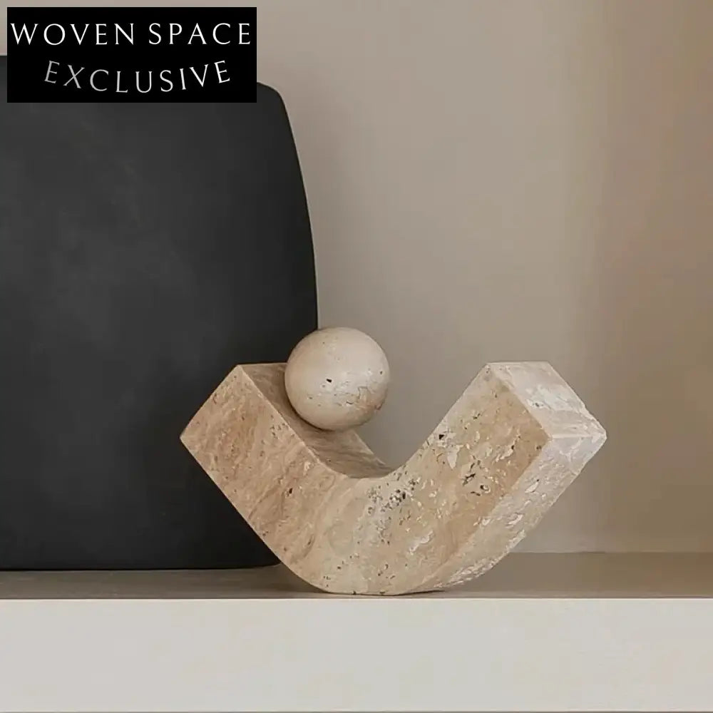 Elegant Natural Travertine Stone Luxury Tabletop Art Decor Home Ornament