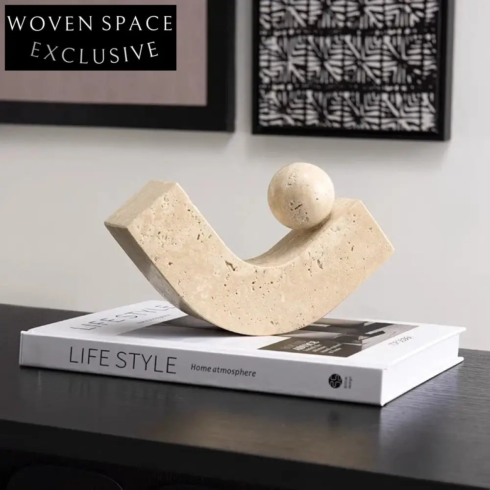 Elegant Natural Travertine Stone Luxury Tabletop Art Decor Home Ornament