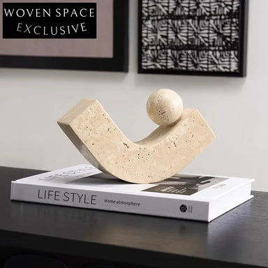 Elegant Natural Travertine Stone Luxury Tabletop Art Decor Home Ornament