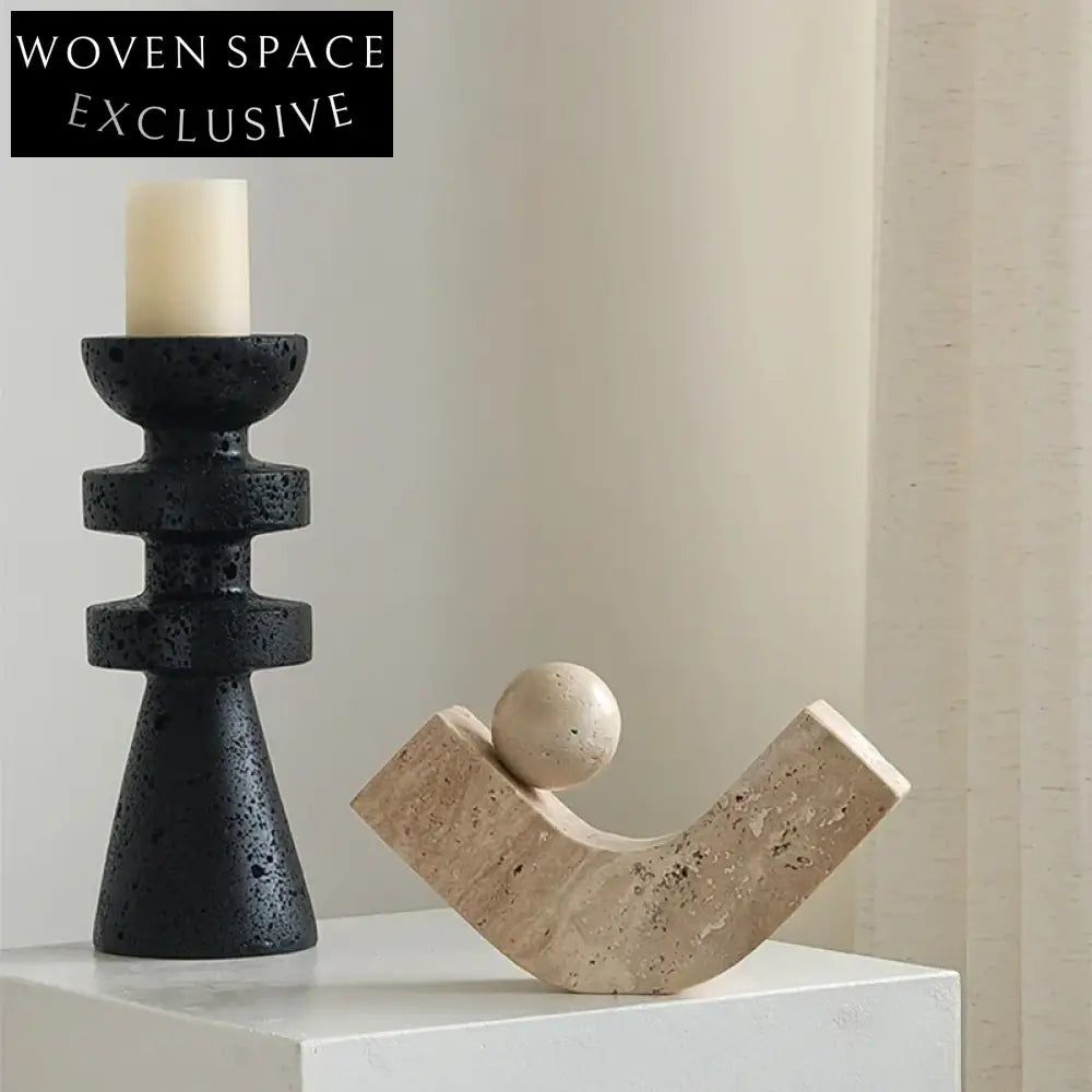 Elegant Natural Travertine Stone Luxury Tabletop Art Decor Home Ornament