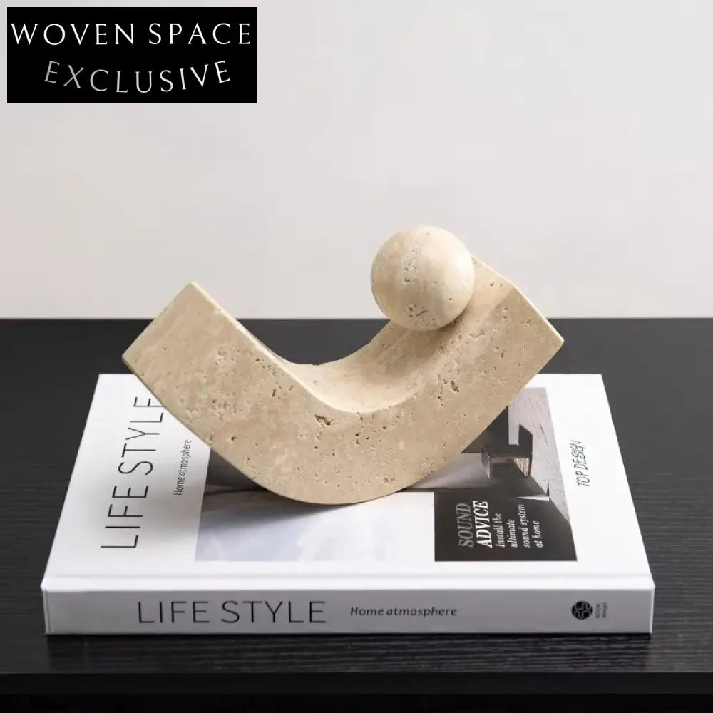 Elegant Natural Travertine Stone Luxury Tabletop Art Decor Home Ornament