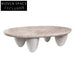 Elegant Natural Travertine Stone Modern Oval Coffee Table for Living Room