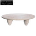 Elegant Natural Travertine Stone Modern Oval Coffee Table for Living Room