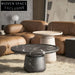 Elegant Natural Travertine Stone Round Coffee Table for Modern Living