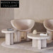 Elegant Natural Travertine Stone Round Dining Table for Modern Home Kitchen
