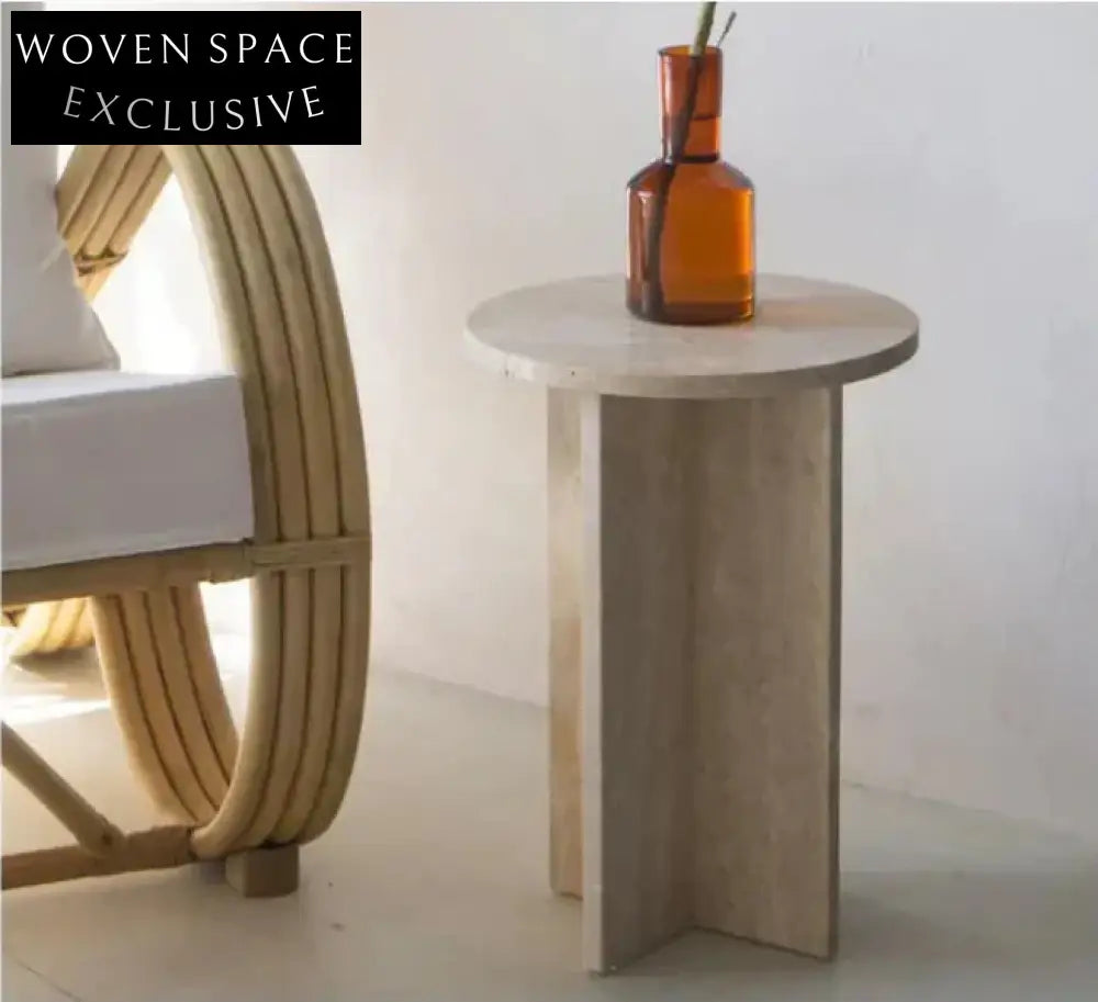 Tostone Elegant Natural Turkish Travertine Oval Coffee Table for Living Room