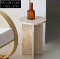 Tostone Elegant Natural Turkish Travertine Oval Coffee Table for Living Room