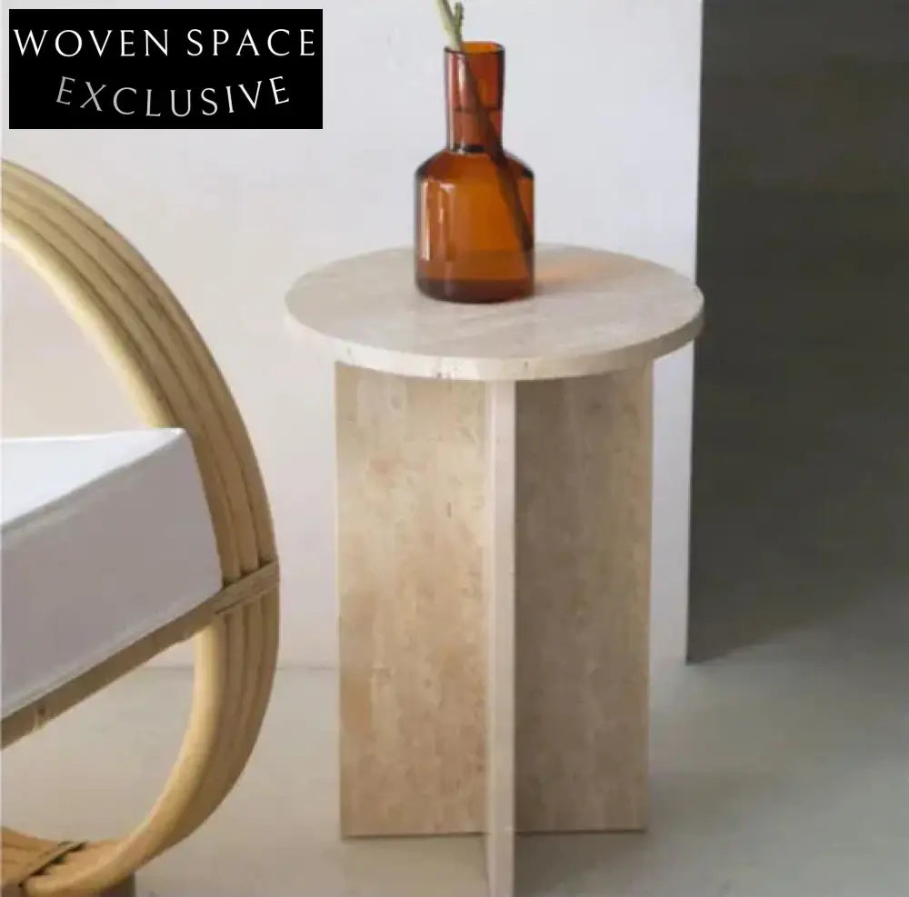 Tostone Elegant Natural Turkish Travertine Oval Coffee Table for Living Room