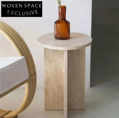 Tostone Elegant Natural Turkish Travertine Oval Coffee Table for Living Room