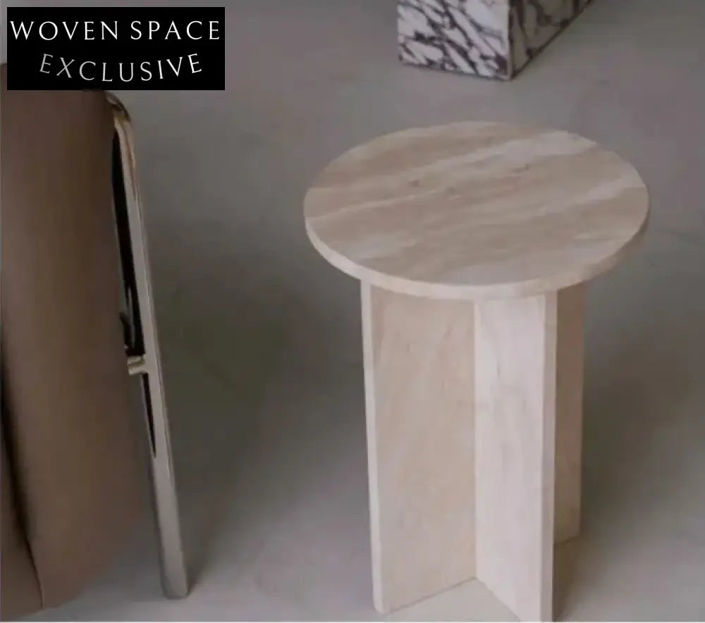 Tostone Elegant Natural Turkish Travertine Oval Coffee Table for Living Room