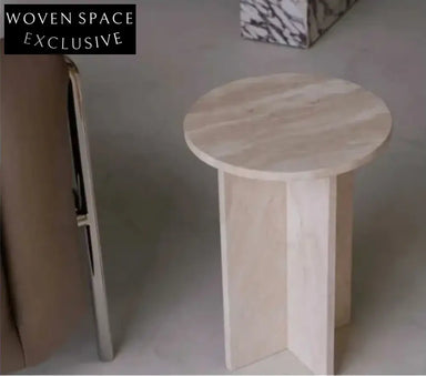 Tostone Elegant Natural Turkish Travertine Oval Coffee Table for Living Room