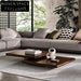 Elegant Natural Wood Square Coffee Table with Modern Stainless Steel Base