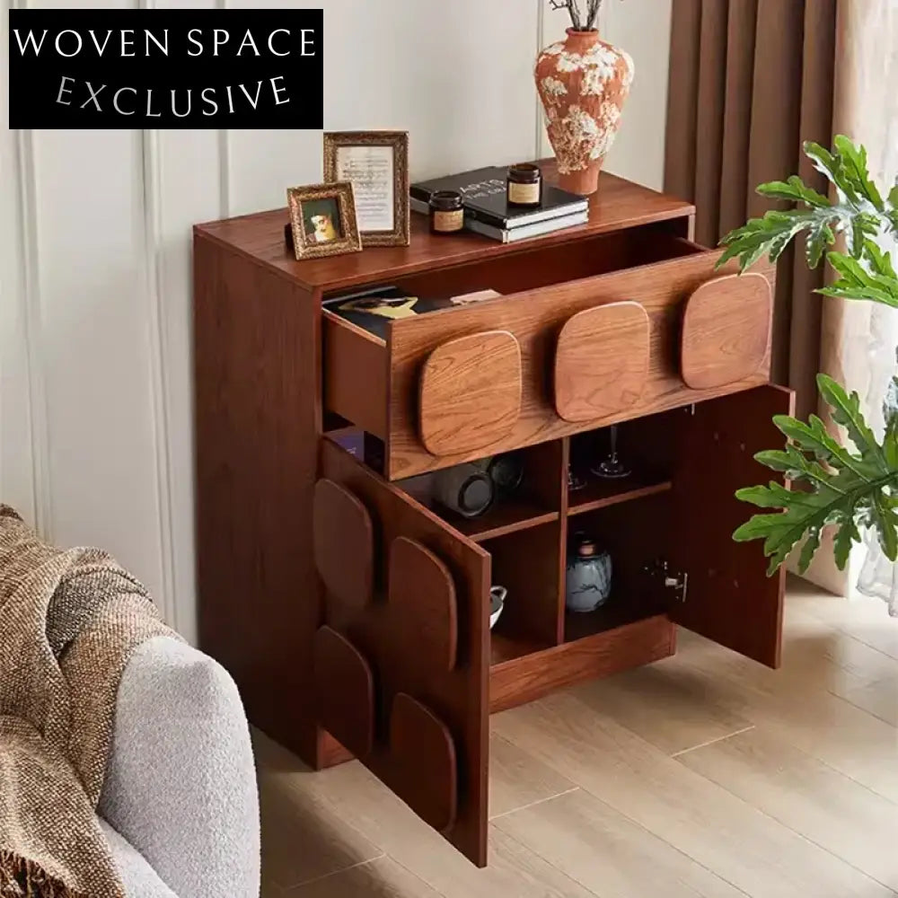 Elegant Neo-classical Natural Ash Wood Large Storage Cabinet for Home