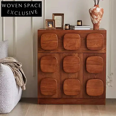 Elegant Neo-classical Natural Ash Wood Large Storage Cabinet for Home