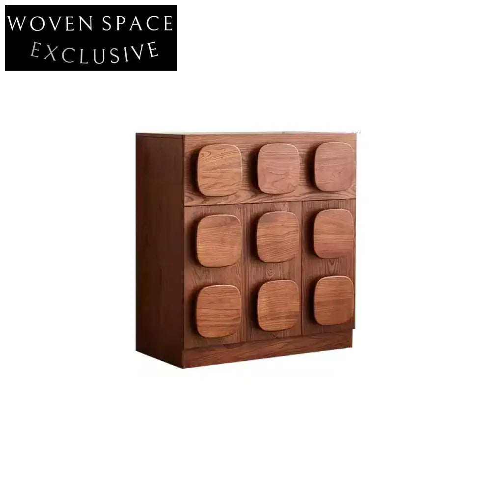 Elegant Neo-classical Natural Ash Wood Large Storage Cabinet for Home