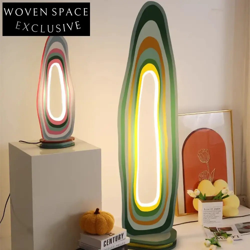 Elegant Nordic Acrylic Twisted Circle Floor Lamp for Chic Home Bedroom Decor
