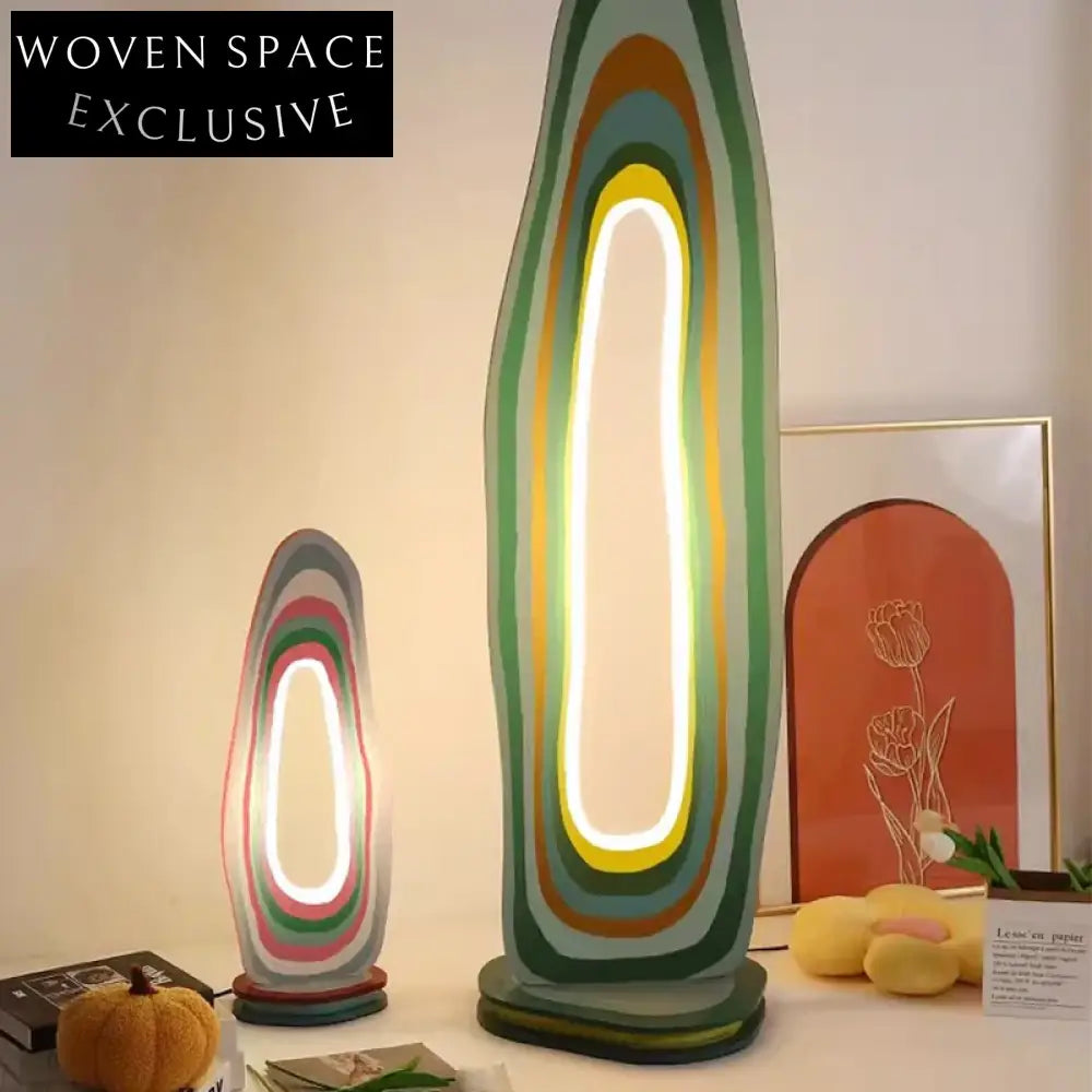 Elegant Nordic Acrylic Twisted Circle Floor Lamp for Chic Home Bedroom Decor