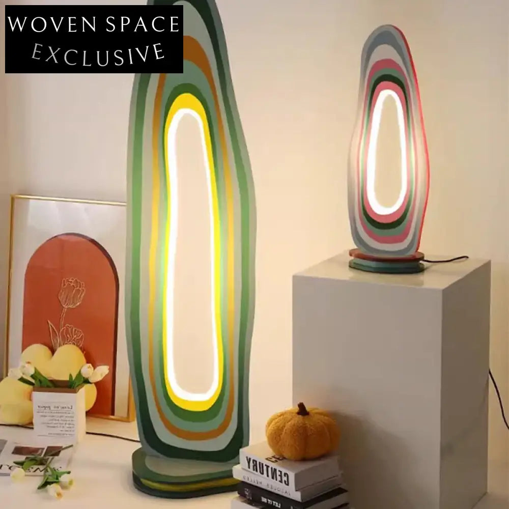 Elegant Nordic Acrylic Twisted Circle Floor Lamp for Chic Home Bedroom Decor