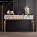 Elegant Nordic Agate Marble Three-Drawer Entryway Console Table