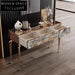 Elegant Nordic Agate Marble Three-Drawer Entryway Console Table