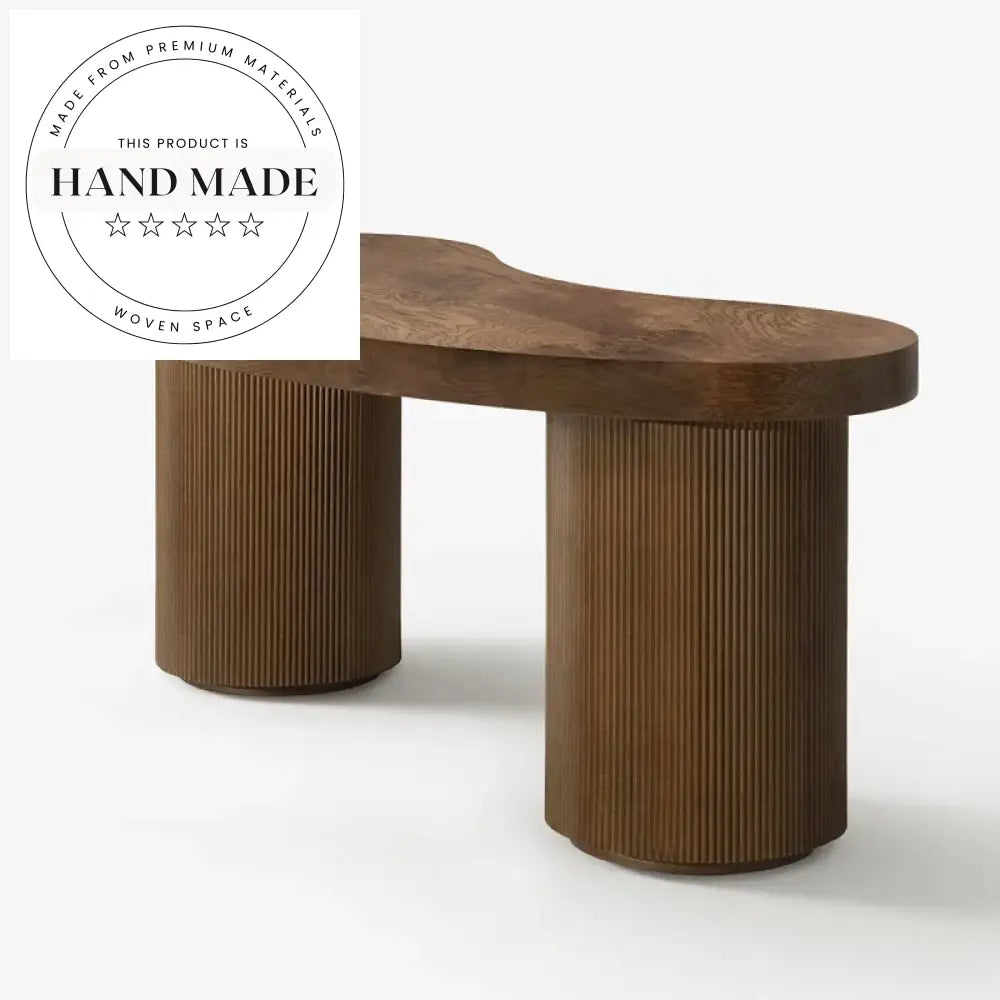 Elegant Nordic Arc Solid Wood Computer Table with Storage Drawers Desk