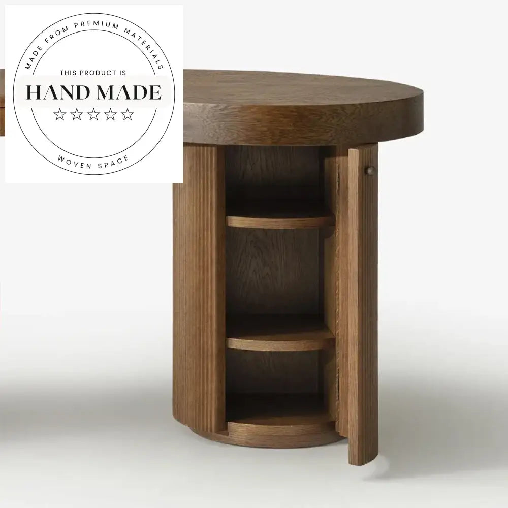 Elegant Nordic Arc Solid Wood Computer Table with Storage Drawers Desk