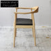 Elegant Nordic Ash Wood Kennedy Elbow Armrest Dining Chair for Cafe