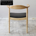 Elegant Nordic Ash Wood Kennedy Elbow Armrest Dining Chair for Cafe
