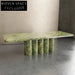 Elegant Nordic Beige Travertine Marble 8-Seater Dining Table