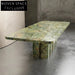 Elegant Nordic Beige Travertine Marble 8-Seater Dining Table