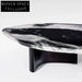Elegant Nordic Black Marble Solid Wood Round Coffee Table for Living Room