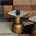 Elegant Nordic Bronze Glass Top Metal Iron Living Room Side Coffee Table