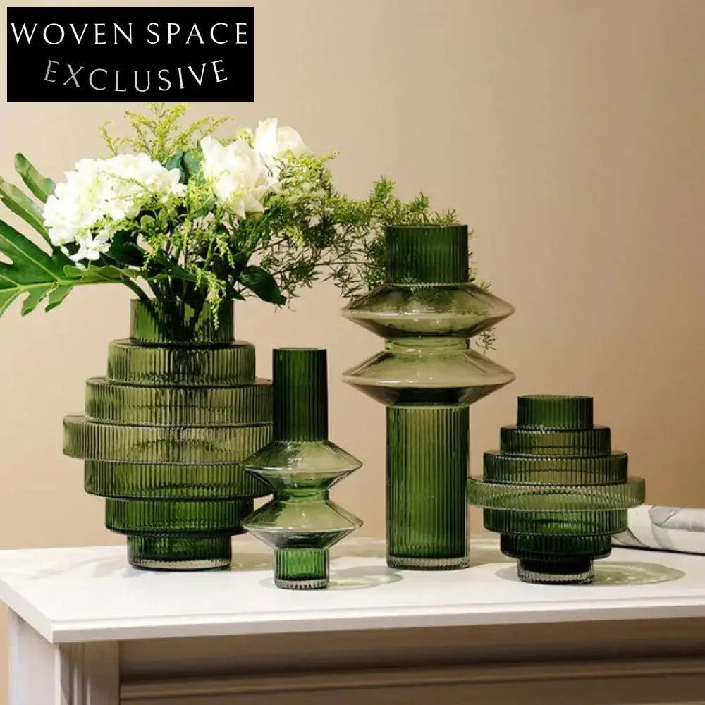 Elegant Nordic Brown Spiral Glass Decorative Centerpiece Flower Vase