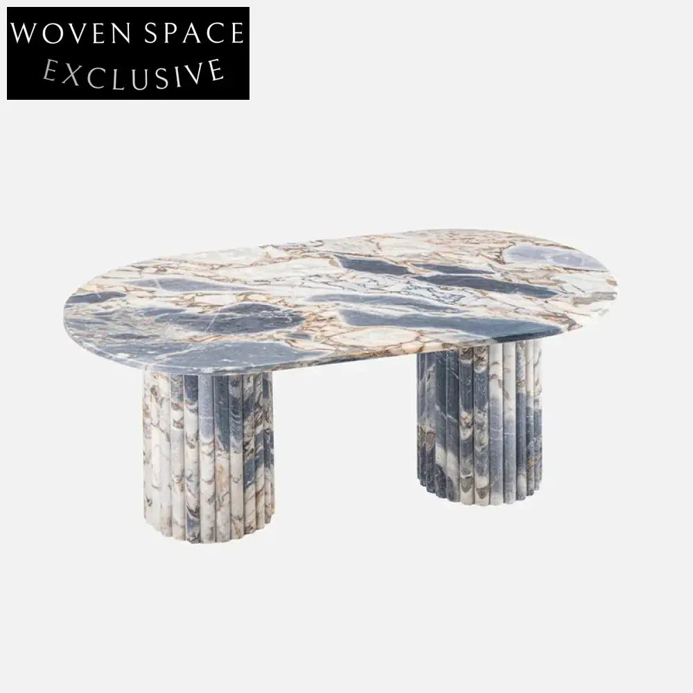 Elegant Nordic Calacatta Viola Marble Travertine Modern Living Room Coffee Table