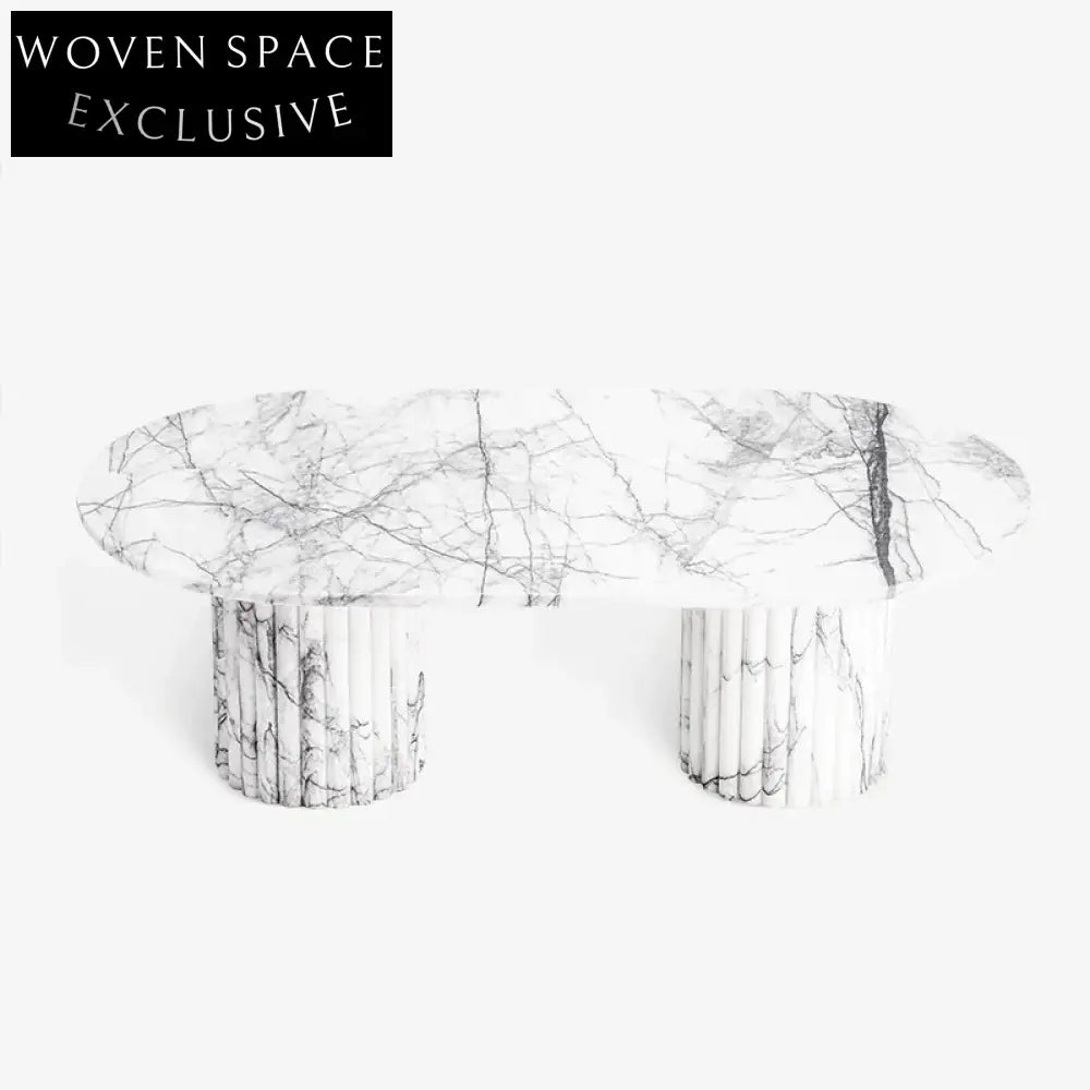 Elegant Nordic Calacatta Viola Marble Travertine Modern Living Room Coffee Table