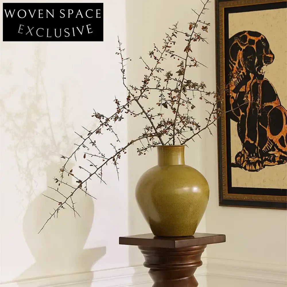 Elegant Nordic Ceramic Embossed Stripe Flower Vase for Home Decor Display