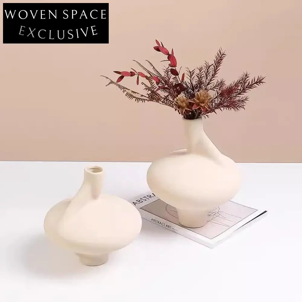 Elegant Nordic Ceramic Flower Vase, Modern Decorative Home Display Vessel