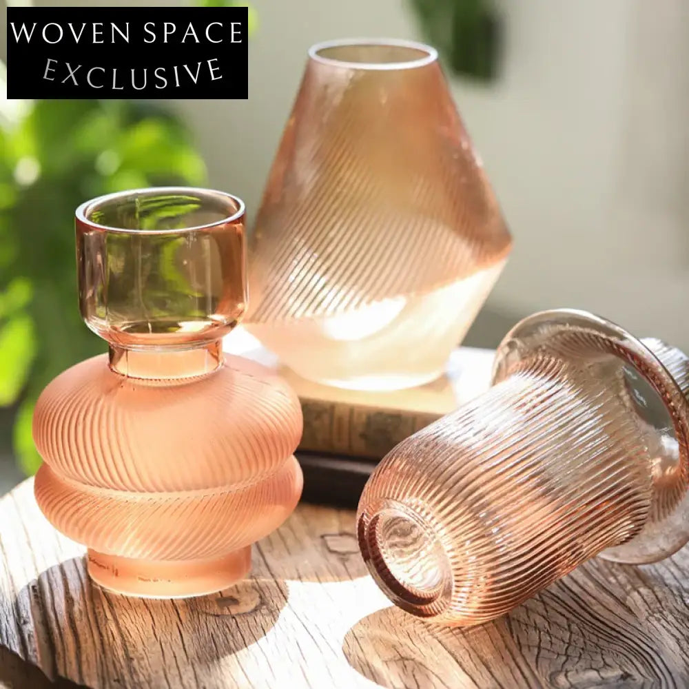 Elegant Nordic Clear Glass Bud Vases for Home Decoration, Small Round Flower Vases