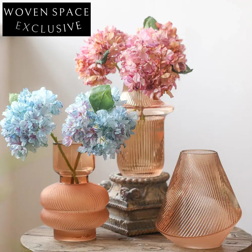 Elegant Nordic Clear Glass Bud Vases for Home Decoration, Small Round Flower Vases