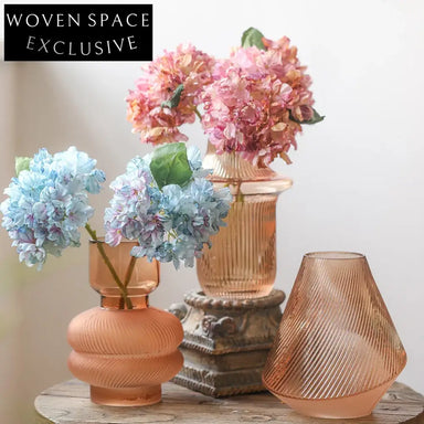 Elegant Nordic Clear Glass Bud Vases for Home Decoration, Small Round Flower Vases