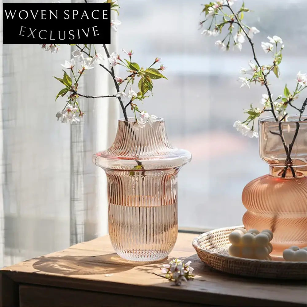 Elegant Nordic Clear Glass Bud Vases for Home Decoration, Small Round Flower Vases